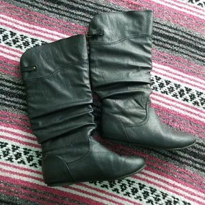 Black knee high boots